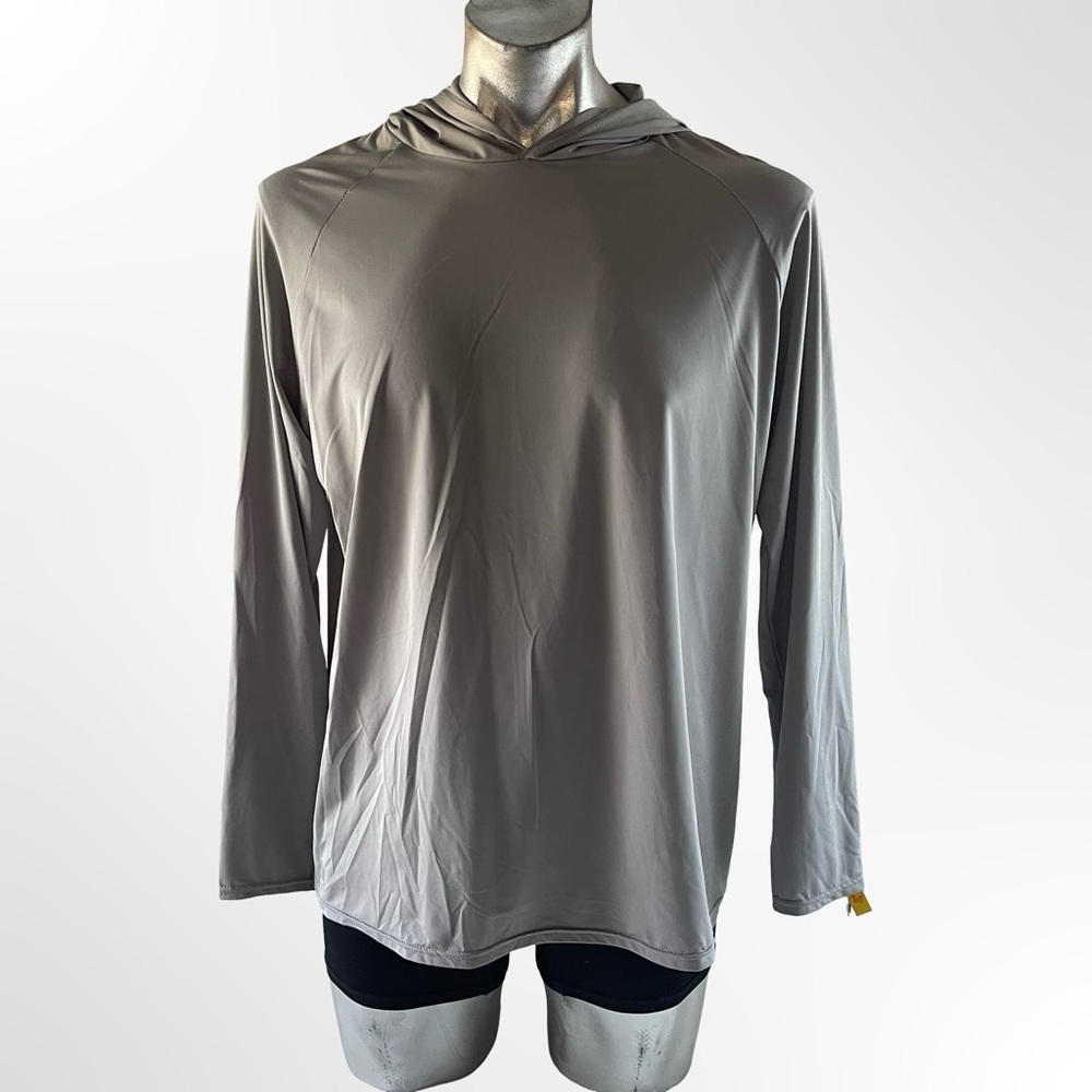Two RE Red and Gray Hooded Long Sleeve Training Shirts Size M - Picture 2 of 4